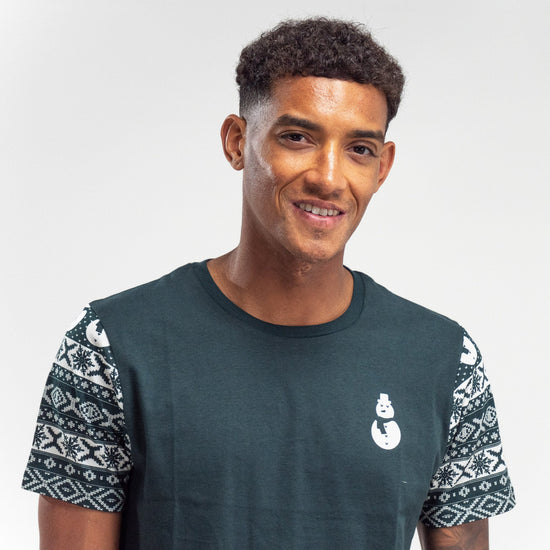 Pijama Navidad de hombre Mono de nieve verde 02