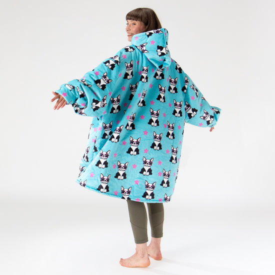 Sudadera Tipo Manta con Capucha Extragrande para Hombre o Mujer - Tela Minky Lisa Pug 03