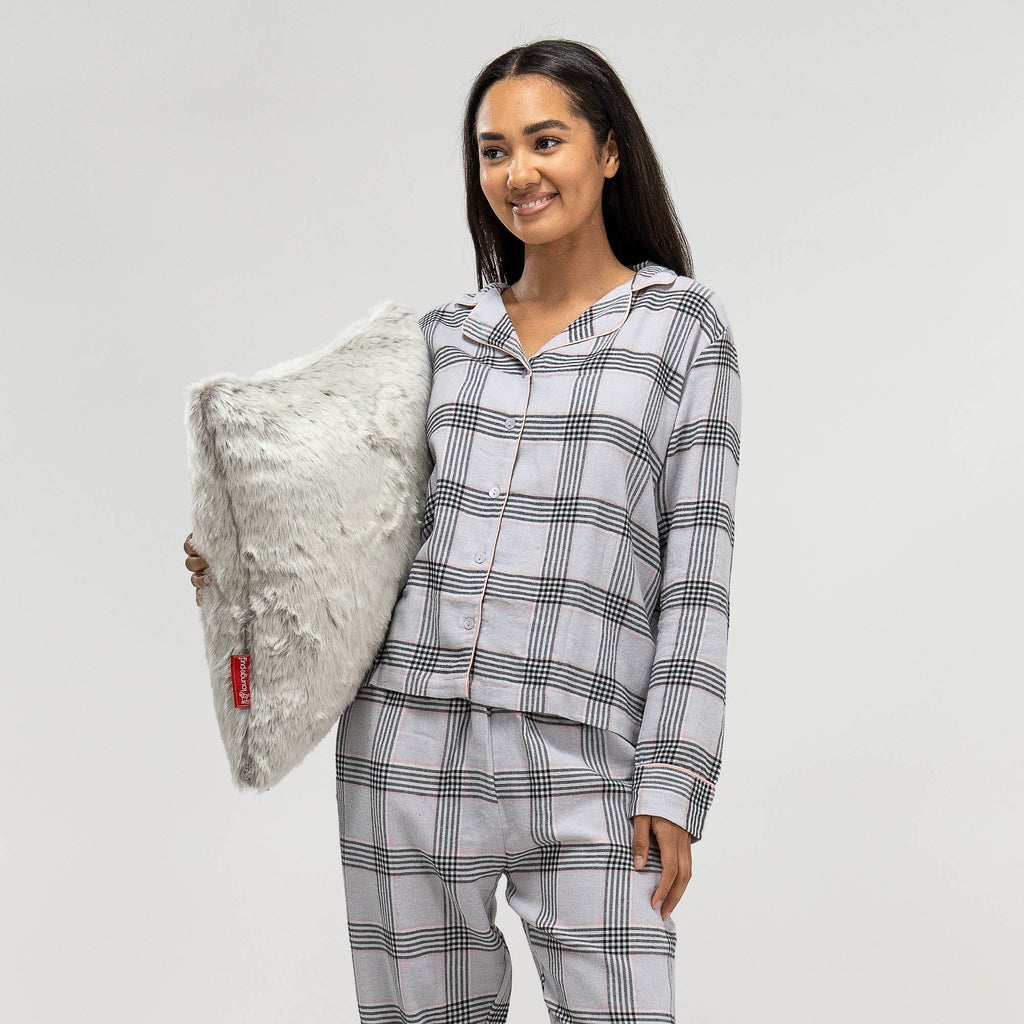 Pijama de mujer de Cuadros gris 05