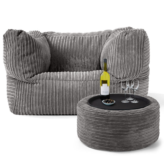Albert Puff Sillón - Pana Clásica Grafito 02