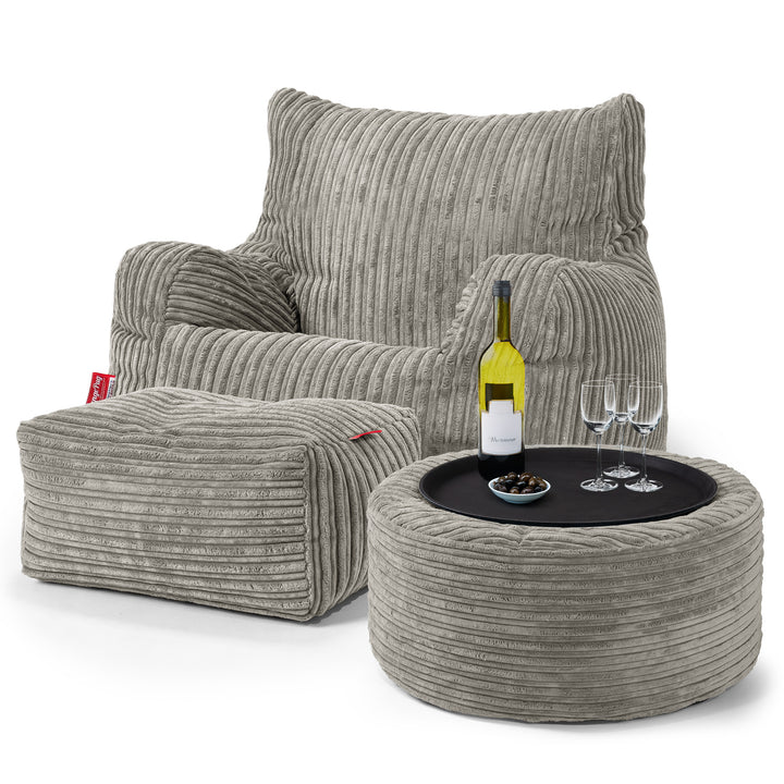 Puff Sillón Josephine - Pana Clásica Visón 03