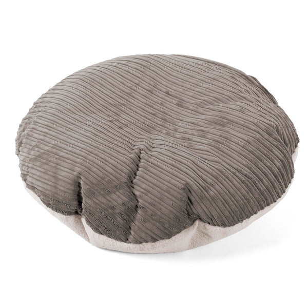 Flexforma Puf Redondo de Suelo para Niños 1-3 años - Boucle & Pana Clásica Grafito 01