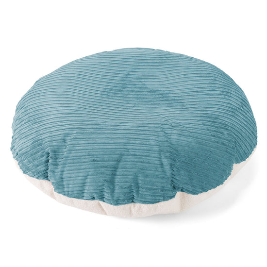 Flexforma Puf Infantil Redondo de Suelo 2-14 años - Boucle & Pana Clásica Egeo Azul 01