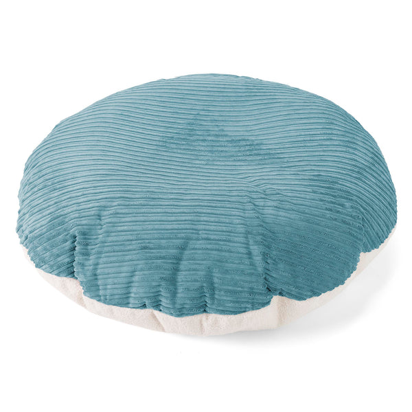 Flexforma Puf Infantil Redondo de Suelo 2-14 años - Boucle & Pana Clásica Egeo Azul 01