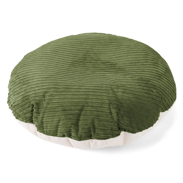 Flexforma Puf Infantil Redondo de Suelo 2-14 años - Boucle & Pana Clásica Bosque Verde 01
