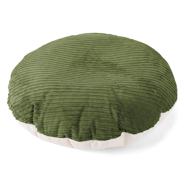 Flexforma Puf Infantil Redondo de Suelo 2-14 años - Boucle & Pana Clásica Bosque Verde 01
