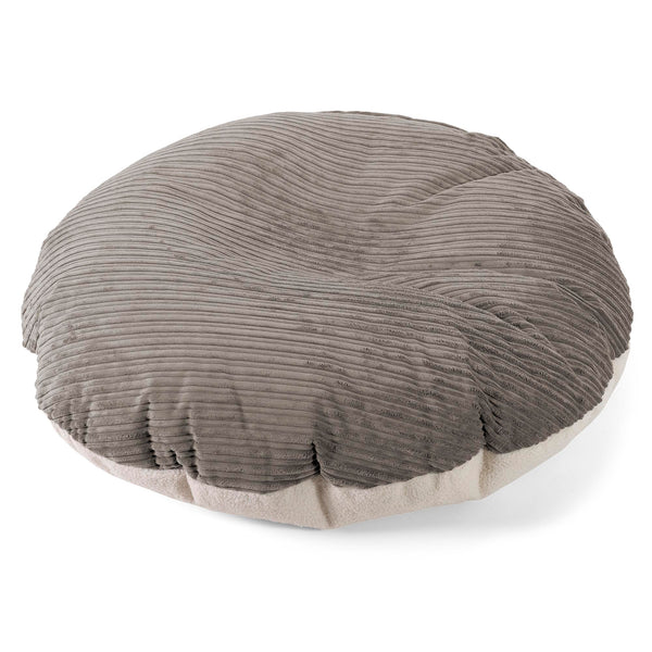 Flexforma Puf Gigante Redondo de Suelo para Adultos - Boucle & Pana Clásica Grafito 01