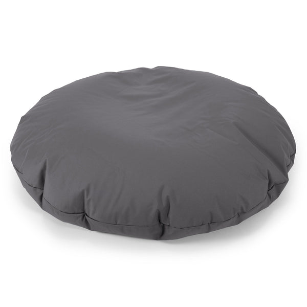 Flexforma Puf Gigante Redondo de Suelo para Adultos - Fácil de Limpiar Gris oscuro 01