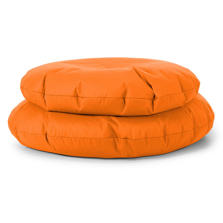 Flexforma Puf Gigante Redondo de Suelo para Adultos - Fácil de Limpiar Naranja 03