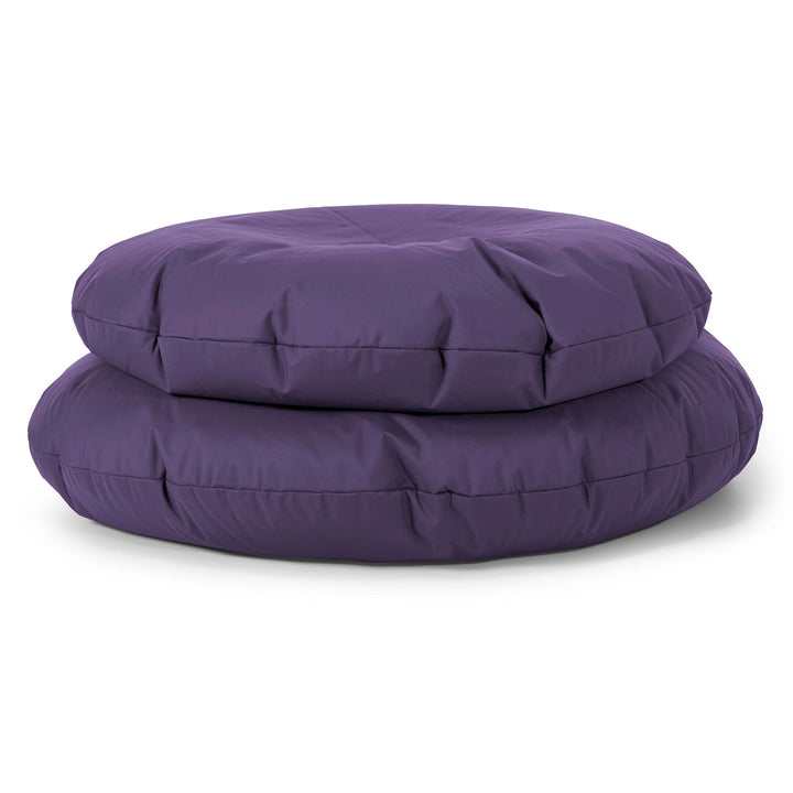 Flexforma Puf Gigante Redondo de Suelo para Adultos - Fácil de Limpiar Morado 03