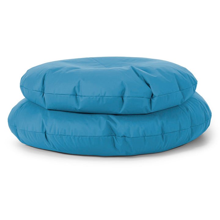 Flexforma Puf Gigante Redondo de Suelo para Adultos - Fácil de Limpiar Azul turquesa 03