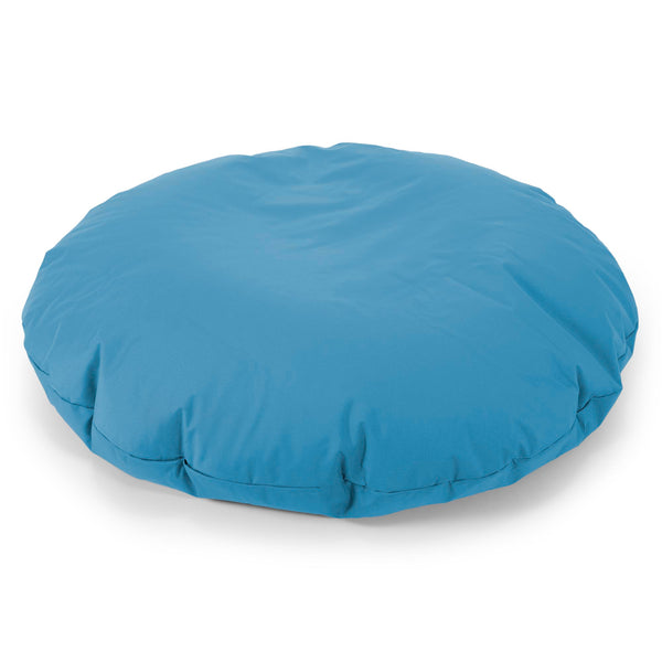 Flexforma Puf Gigante Redondo de Suelo para Adultos - Fácil de Limpiar Azul turquesa 01