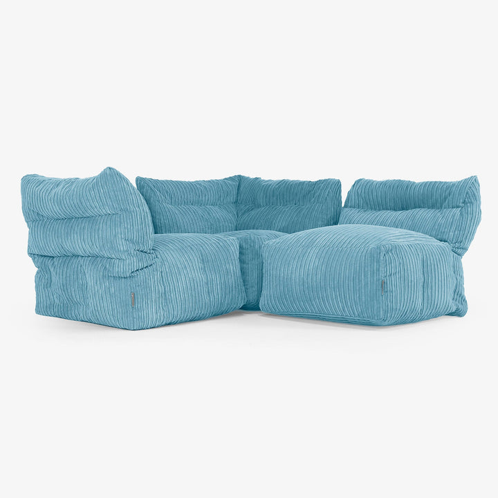 Sofá Modular de 3 Plazas - Pana Clásica Egeo Azul 03