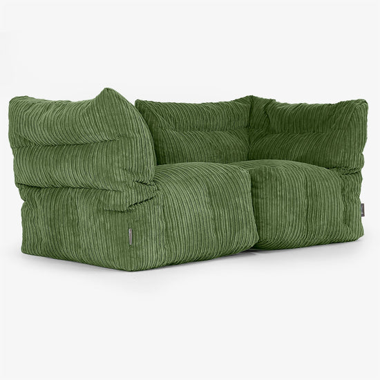 Sofá Modular de 2 Plazas - Pana Clásica Bosque Verde 02