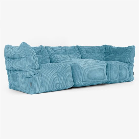 Sofá Modular de 3 Plazas - Pana Clásica Egeo Azul 02