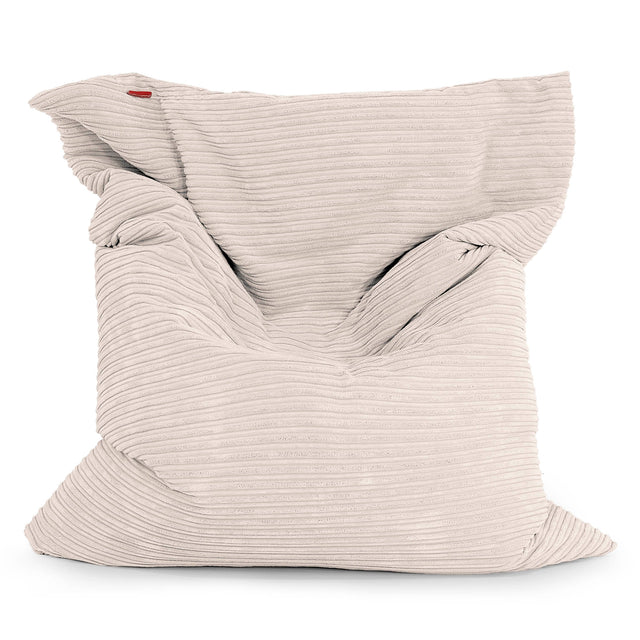 Puff Gigante Cama XL - Pana Clásica Marfil 01