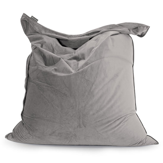 Puff Gigante Cama XL - Terciopelo Plata 01