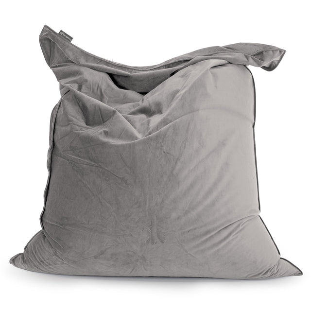 Puff Gigante Cama XL - Terciopelo Plata 01