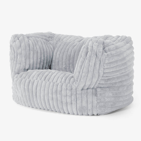 Albert Puff Sillón - Pana de Felpa Ultra Azul Huevo de Pato 03