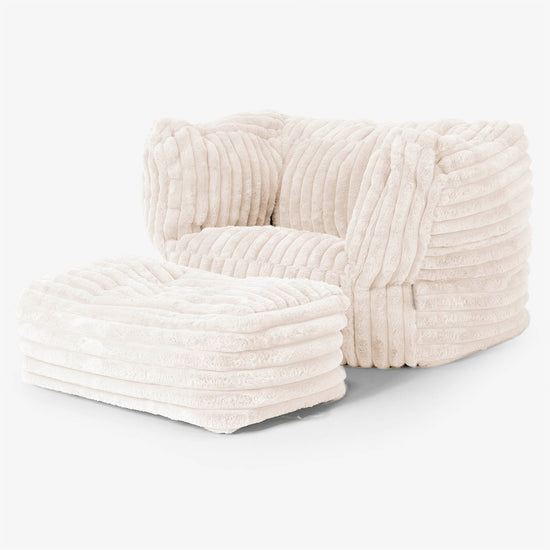 Albert Puff Sillón - Pana de Felpa Ultra Crema 02