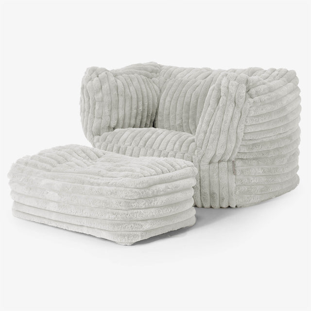 Albert Puff Sillón - Pana de Felpa Ultra Verde Salvia 02