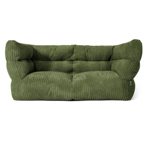 Louis Puf Sofá 2 plazas - Pana Clásica Bosque Verde 01