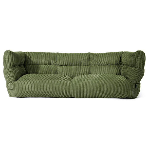 Louis Puf Sofá 3 plazas - Pana Clásica Bosque Verde 01