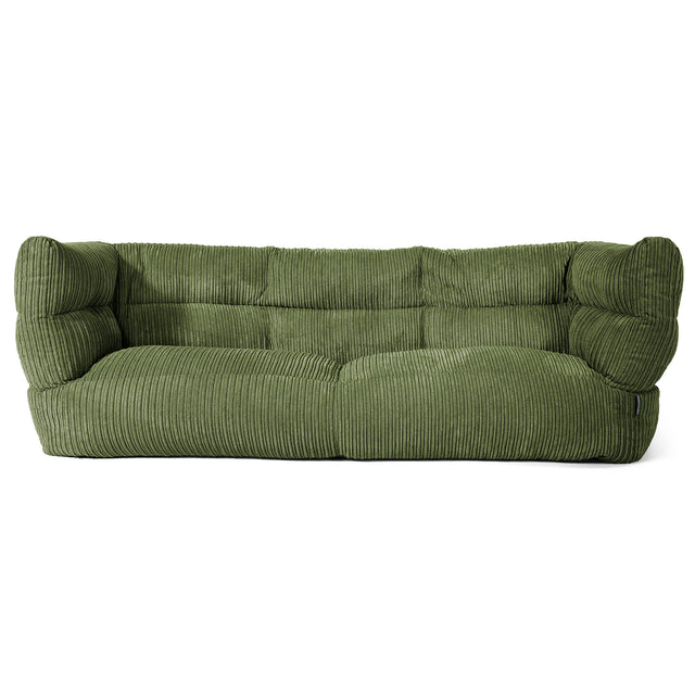 Louis Puf Sofá 3 plazas - Pana Clásica Bosque Verde 01