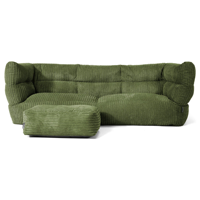Louis Puf Sofá 3 plazas - Pana Clásica Bosque Verde 02