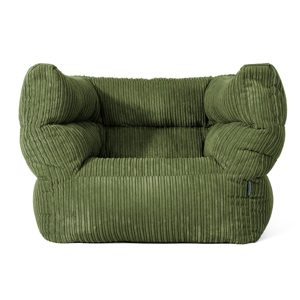 Louis Puff Sillón - Pana Clásica Bosque Verde 01