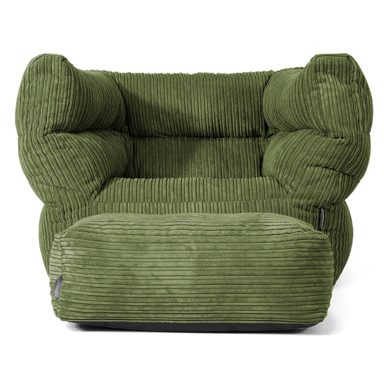 Louis Puff Sillón - Pana Clásica Bosque Verde 02