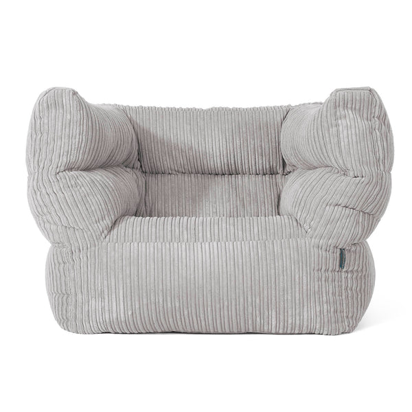 Louis Puff Sillón - Pana Clásica Gris Plata 01