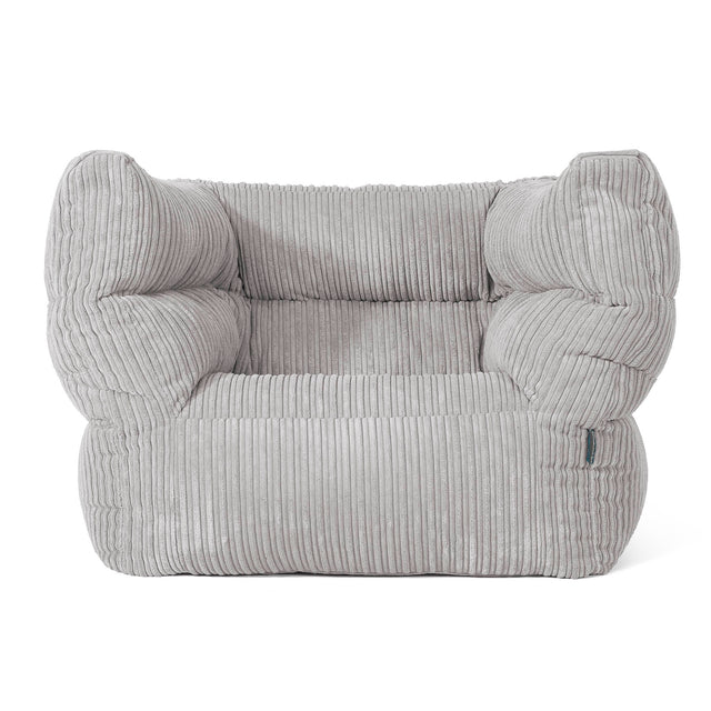 Louis Puff Sillón - Pana Clásica Gris Plata 01