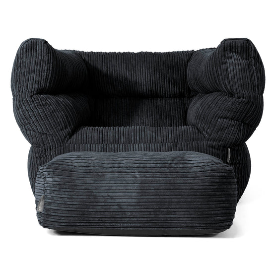 Louis Puff Sillón - Pana Clásica Negro 02