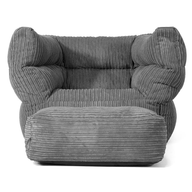 Louis Puff Sillón - Pana Clásica Pizarra Gris 02