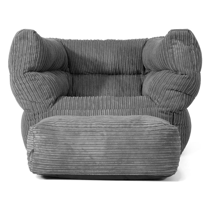 Louis Puff Sillón - Pana Clásica Pizarra Gris 02