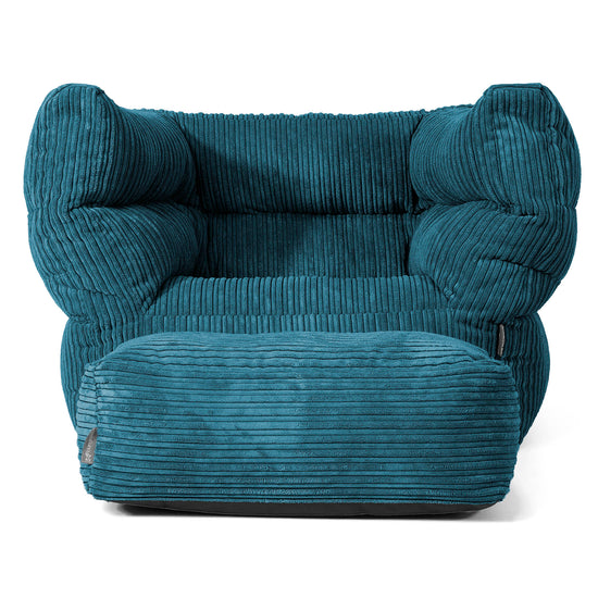 Louis Puff Sillón - Pana Clásica Turquesa 02