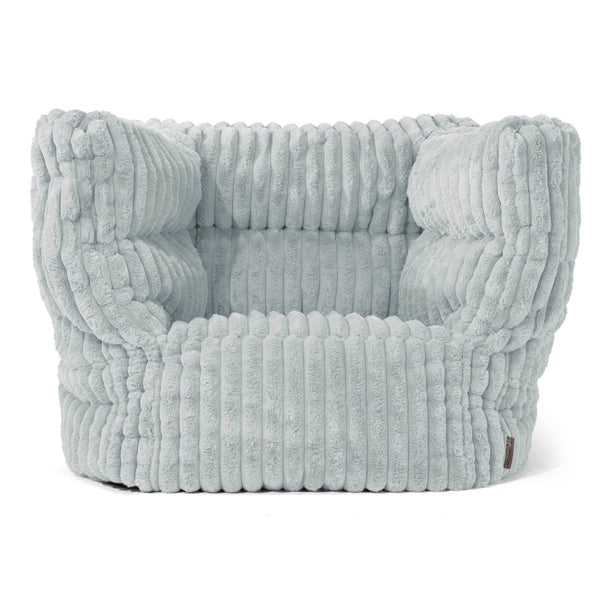 Louis Puff Sillón - Pana de Felpa Ultra Azul Huevo de Pato 01
