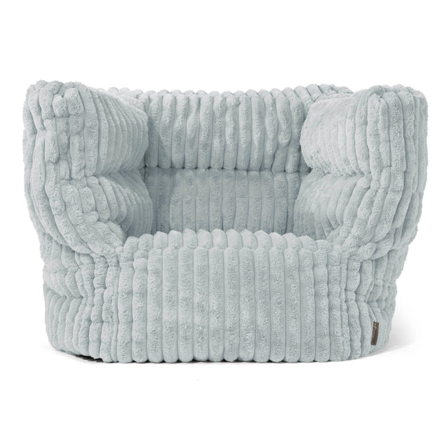 Louis Puff Sillón - Pana de Felpa Ultra Azul Huevo de Pato 01