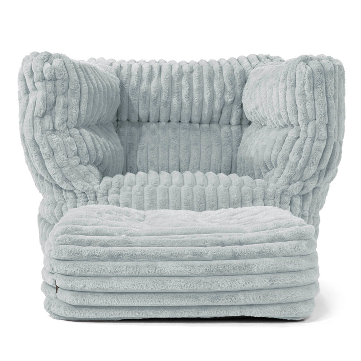 Louis Puff Sillón - Pana de Felpa Ultra Azul Huevo de Pato 02