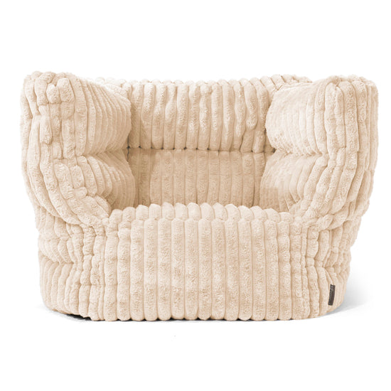 Louis Puff Sillón - Pana de Felpa Ultra Crema 01