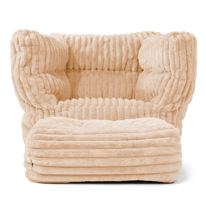 Louis Puff Sillón - Pana de Felpa Ultra Durazno 02
