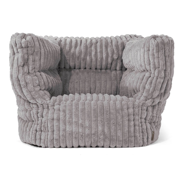Louis Puff Sillón - Pana de Felpa Ultra Gris 01