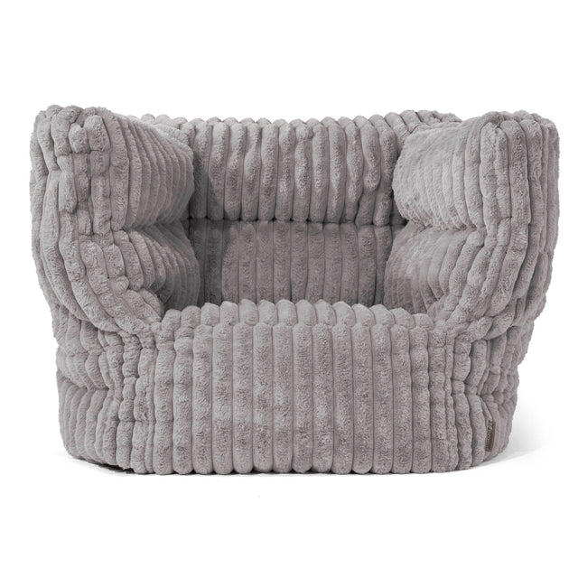 Louis Puff Sillón - Pana de Felpa Ultra Gris 01