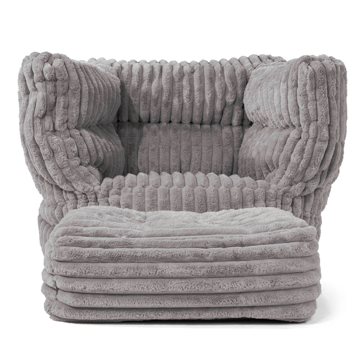 Louis Puff Sillón - Pana de Felpa Ultra Gris 02