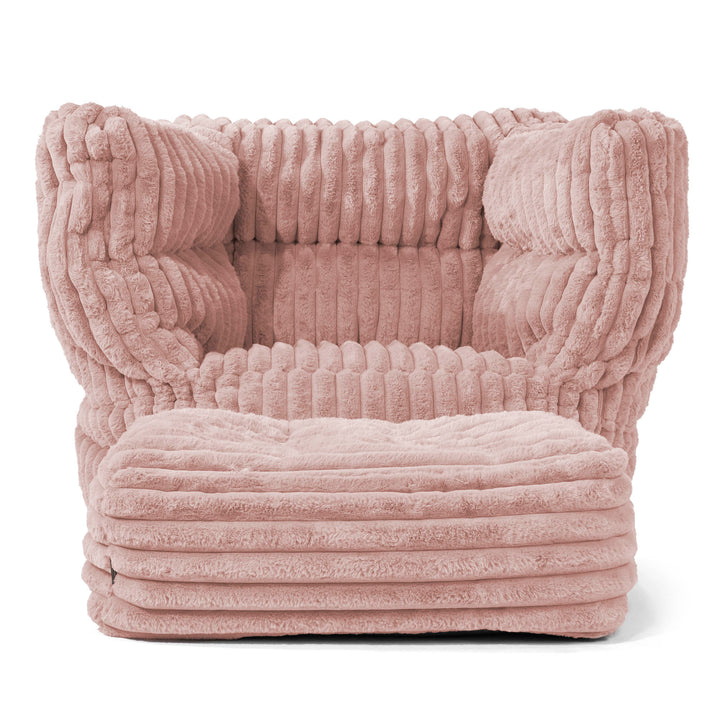 Louis Puff Sillón - Pana de Felpa Ultra Rosa Empolvado 02