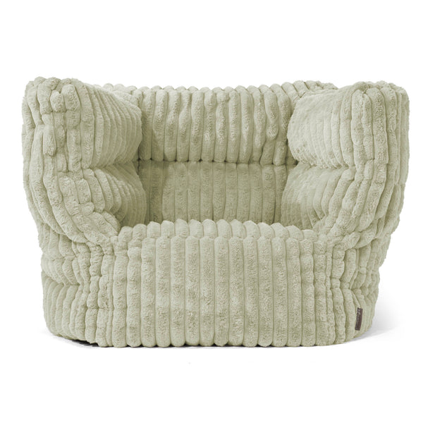 Louis Puff Sillón - Pana de Felpa Ultra Verde Salvia 01