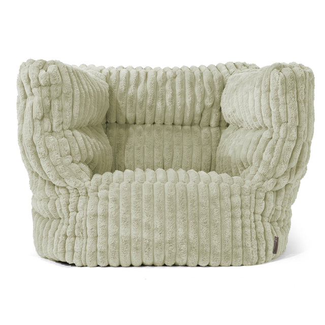 Louis Puff Sillón - Pana de Felpa Ultra Verde Salvia 01