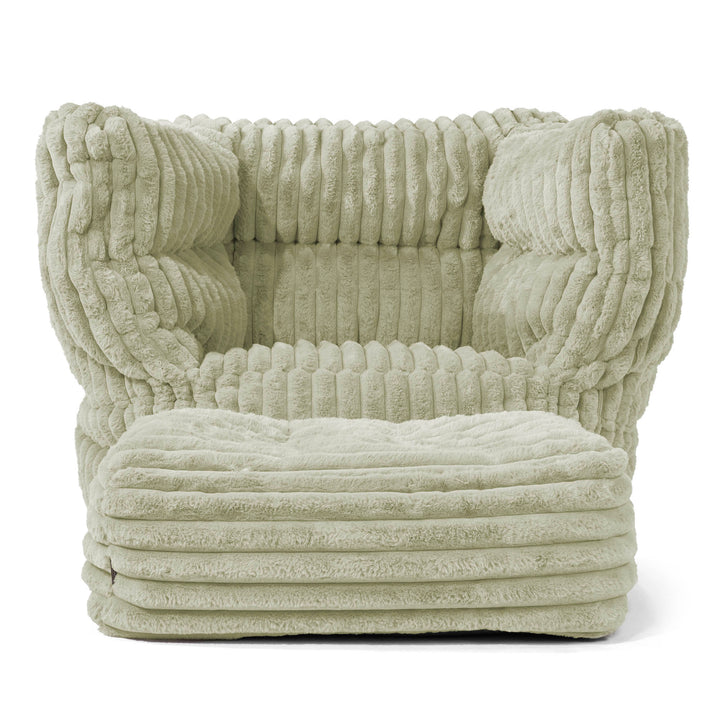 Louis Puff Sillón - Pana de Felpa Ultra Verde Salvia 02