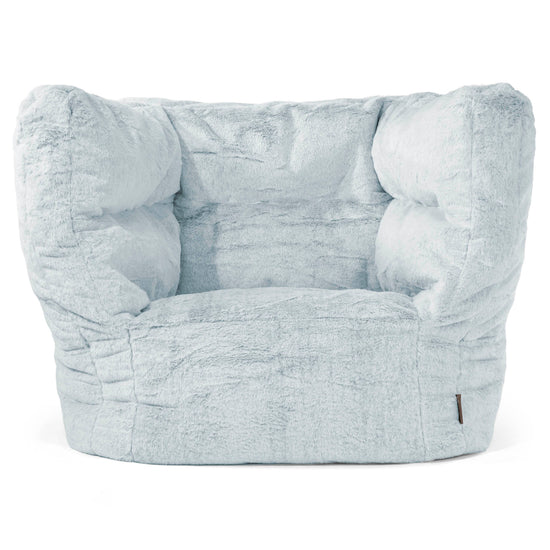 Louis Puff Sillón - Piel de Conejo Sintética Azul Empolvado 01